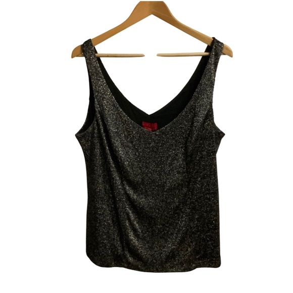 JS Collections Black Metallic Sleeveless Top - Size 2X - Picture 1 of 9